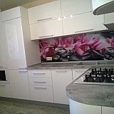 Белоснежная кухня, панель фотопечать, по индивидуальным размерам и проекту