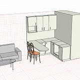 Технический проект кухни для Елены, ЖК Новая Кузнечиха, квартира - студия, в работу